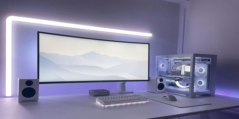 minimalist gaming setup ideas: ambient lighting