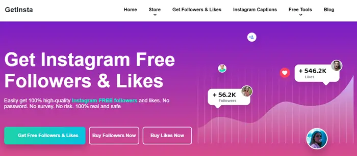 GetInsta website