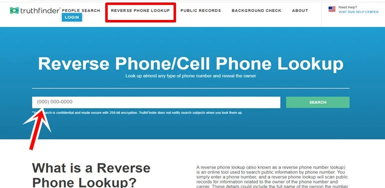find person name by mobile number: TruthFinder