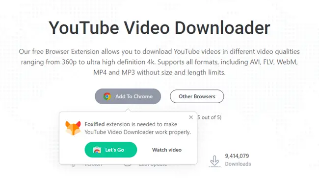 youtube video downloader addon