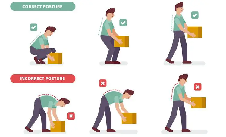ergonomics examples in the workplace (correct lifting techniques)