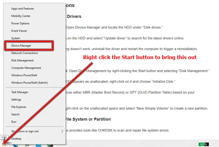 hdd not showing up in disk management
