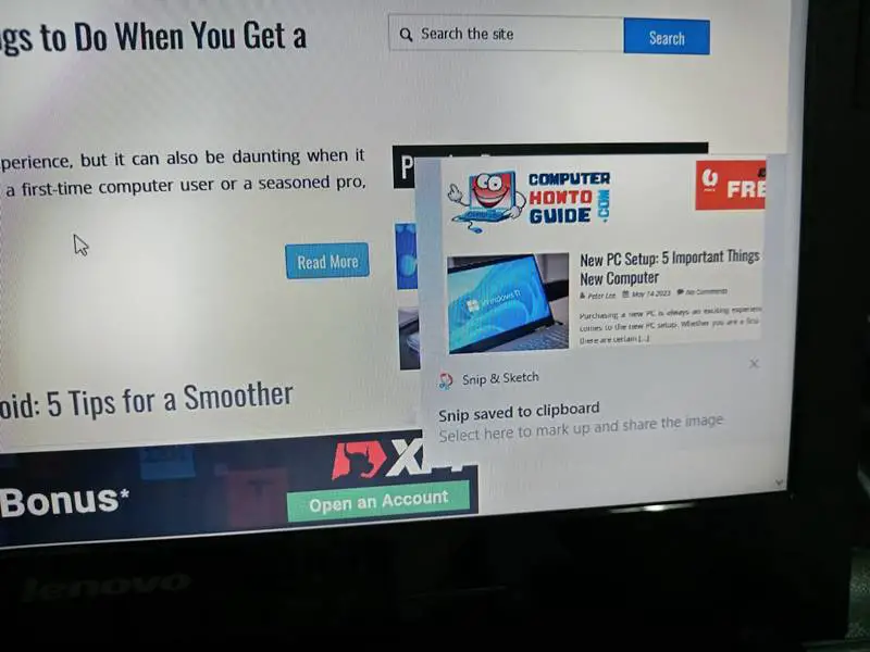 Snip & Sketch tool (result)