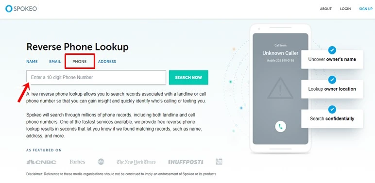 find name of a person using phone number: Spokeo