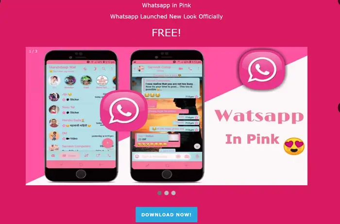 whatsapp pink scam
