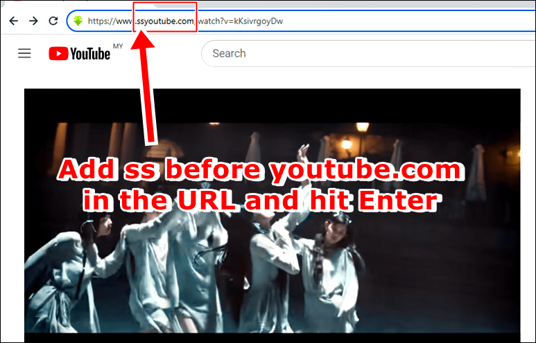 add ss within the youtube url