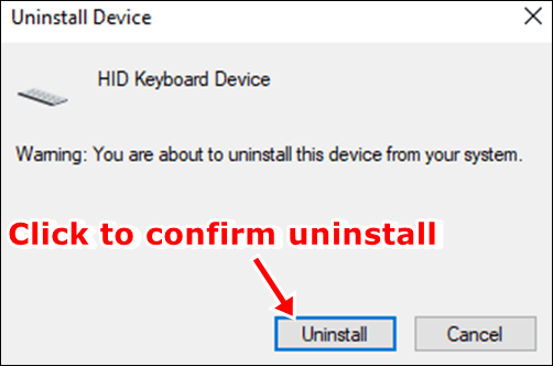 confirm uninstall