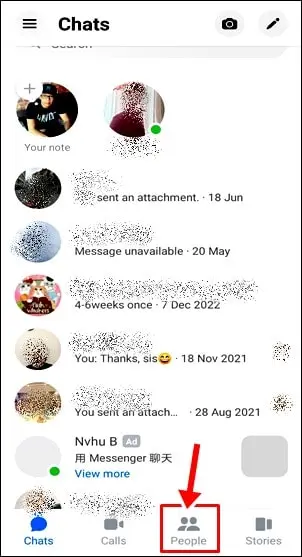 click the people icon on messenger chats