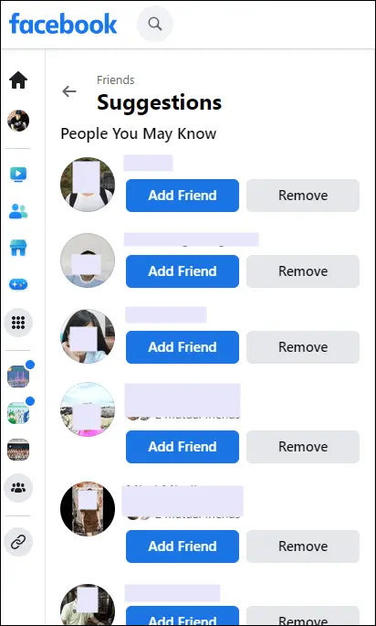 does facebook suggest friends who have searched for you