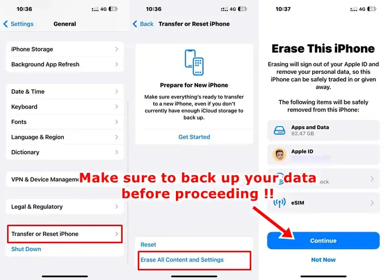 factory reset your iPhone