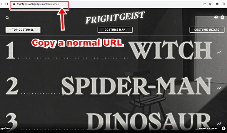 step-by-step using Grabify: copy a normal URL