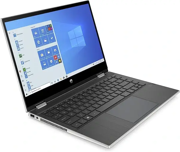 HP Pavilion x360 Convertible 14-inch Laptop (Side View)
