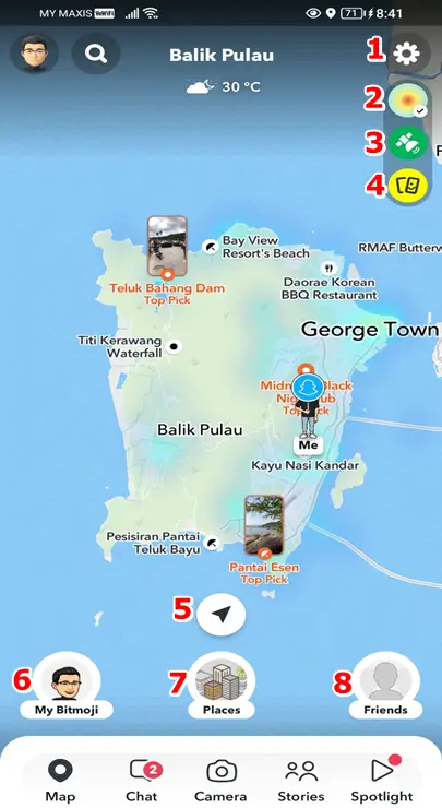 Meanings of Snapchat Symbols and Icons on The Snap Map.