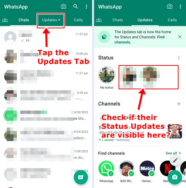 How to Know if You are Blocked by Someone on WhatsApp: Check their Status Updates if still visible