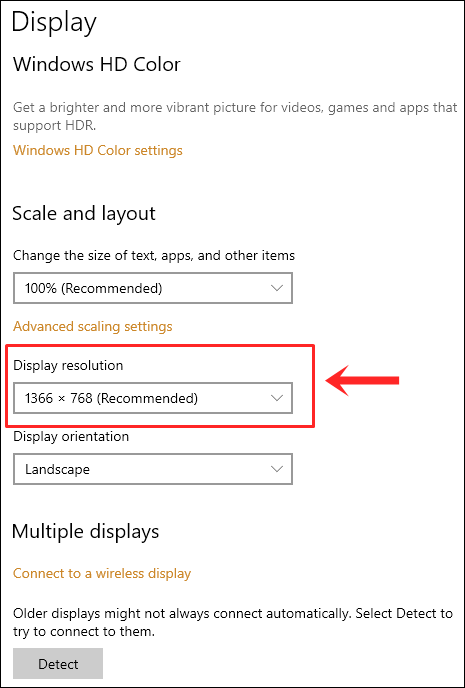 How to Adjust Windows Screen Settings to Ease Your Eyes: Choose the recommended resolution for your screen