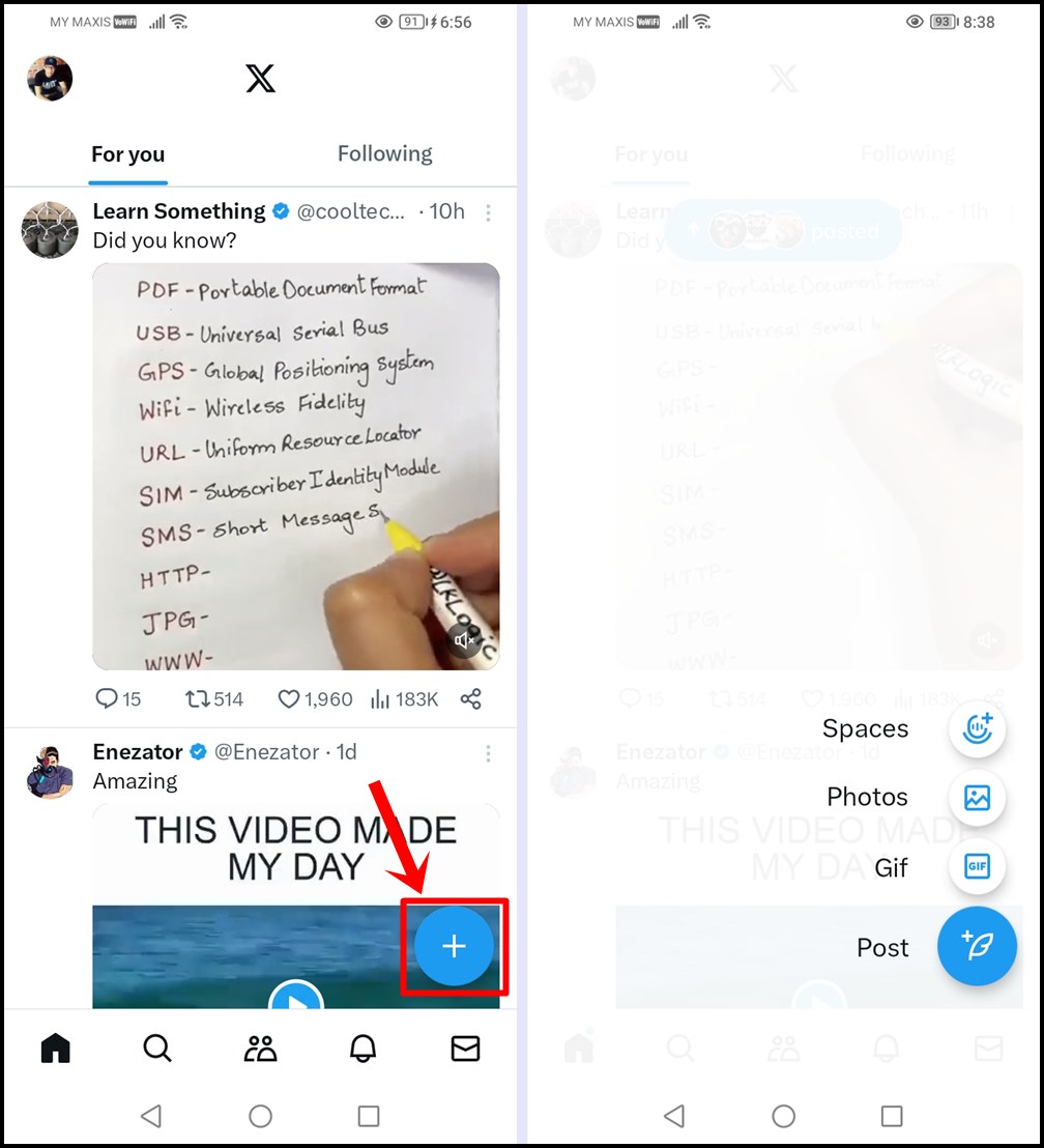 This image shows how to navigate to a new screen by tapping the blue button with a 