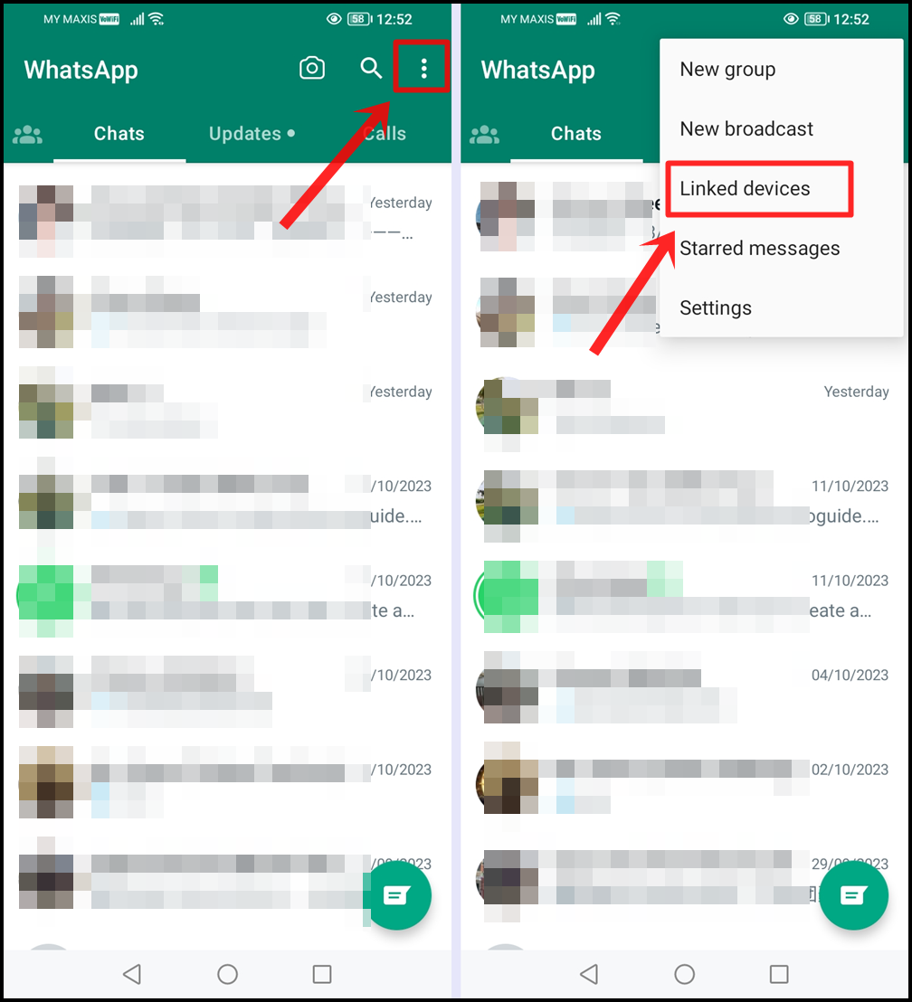 Tap the 3-Vertical-Dots Icon and then select 
