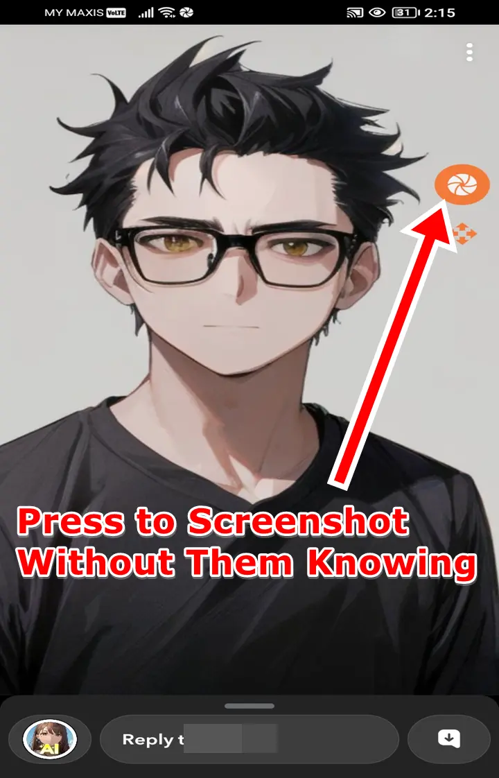 Press the Private Screenshots Icon to Capture the Snapchat Snap Without Them Knowing