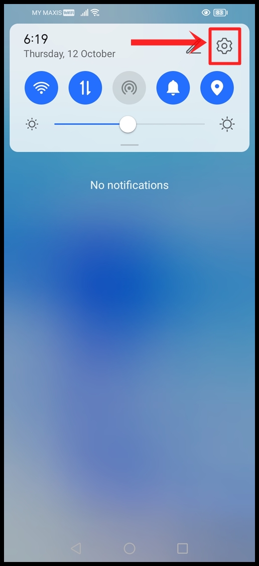 Tap the Gear Icon to go to Settings