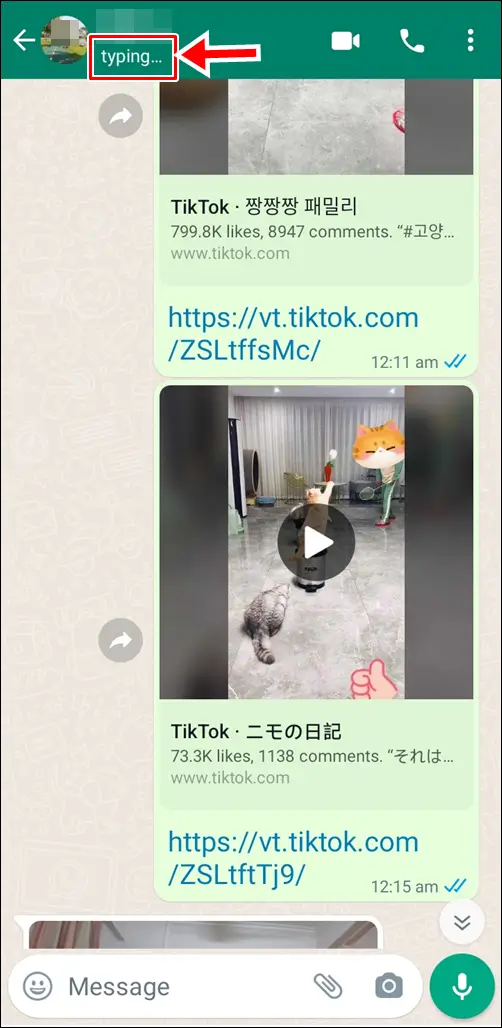 Typing Status - You can see they are active, indicates you are not blocked by them