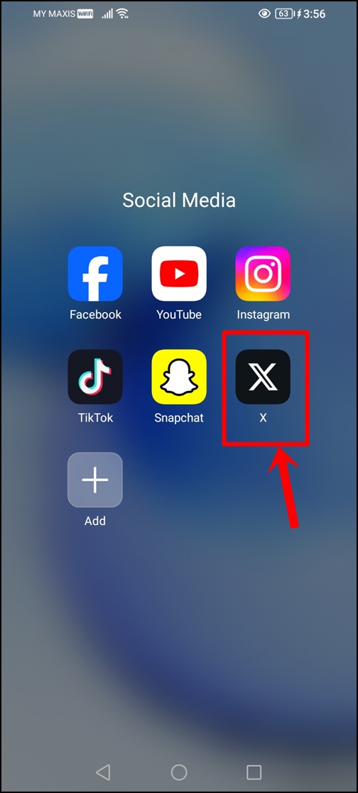 This image show a mobile screen with the X (Twitter) Icon.