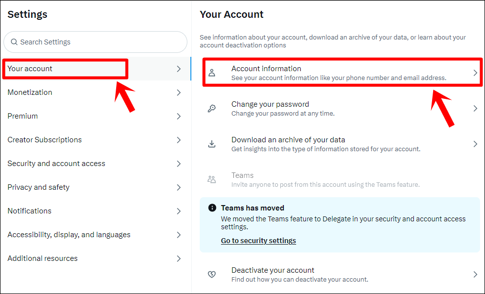 This image shows navigating from Settings, to 
