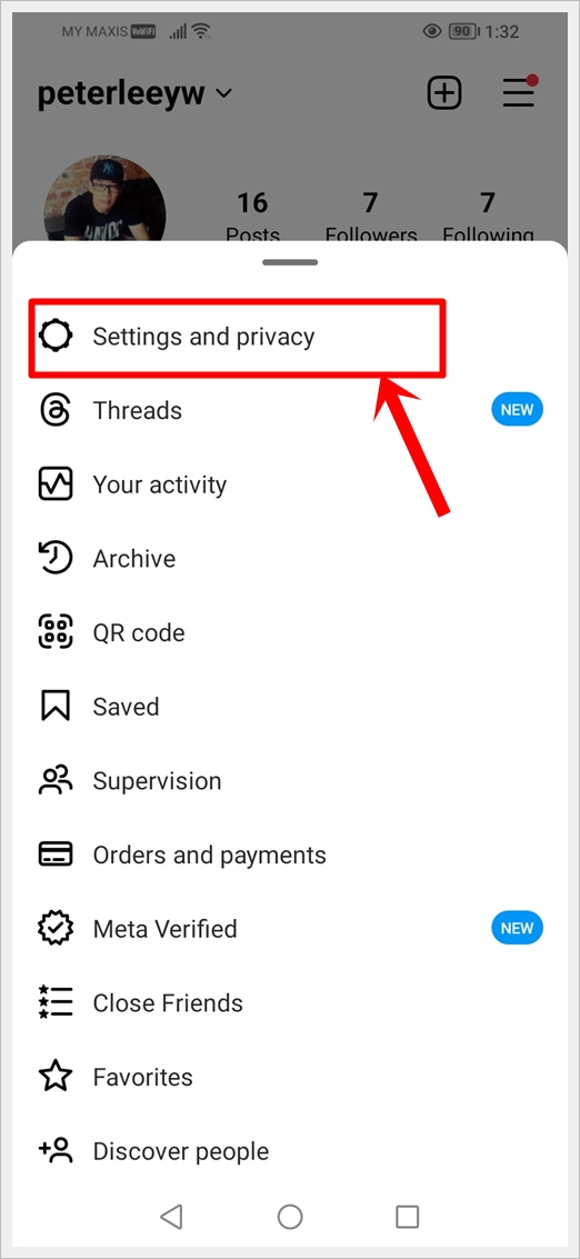 This image shows the Instagram Android mobile app