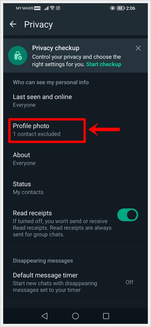 How to Hide WhatsApp Profile Picture: This image shows the WhatsApp