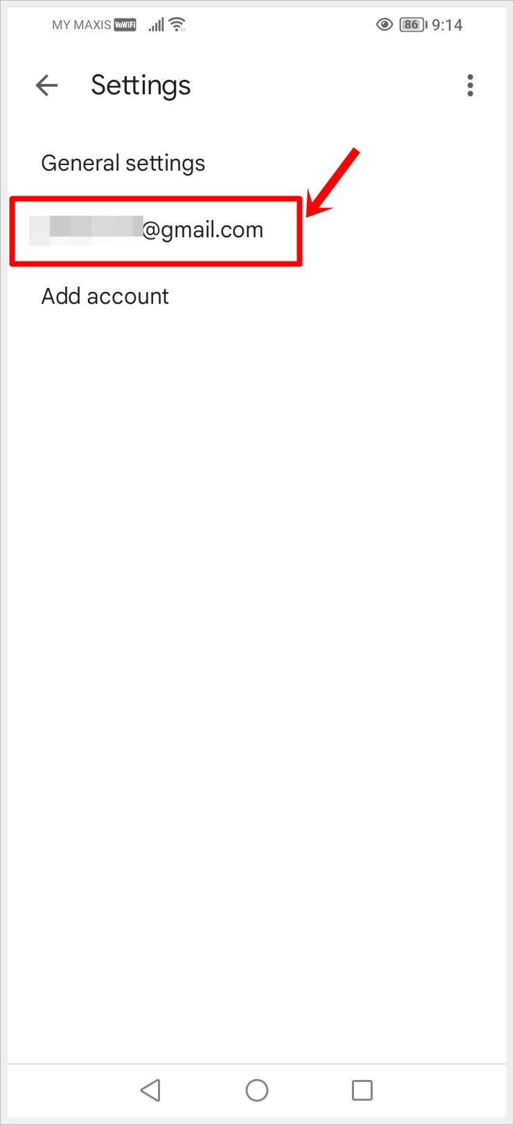 This image shows a screenshot of the Gmail app