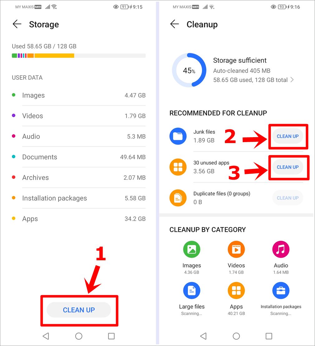 Fix WhatsApp Not Receiving Messages: This image shows 2 different Android phone