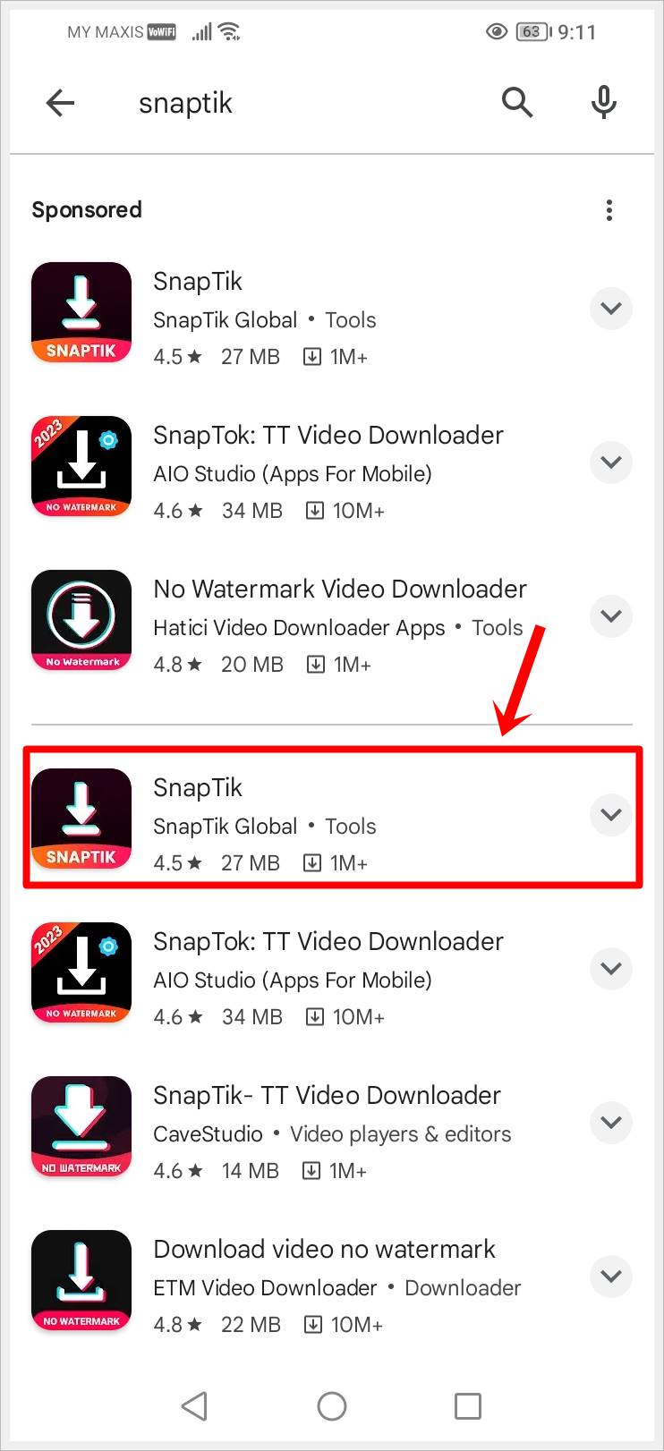 This image shows the search results on Google Play for 