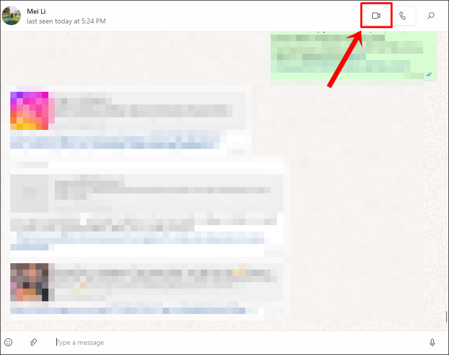 This is a screenshot of a WhatsApp Chat window on a Windows PC. The 