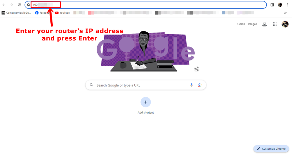 How to Reset Wi-Fi Password: This image shows a screenshot of Chrome browser. The router