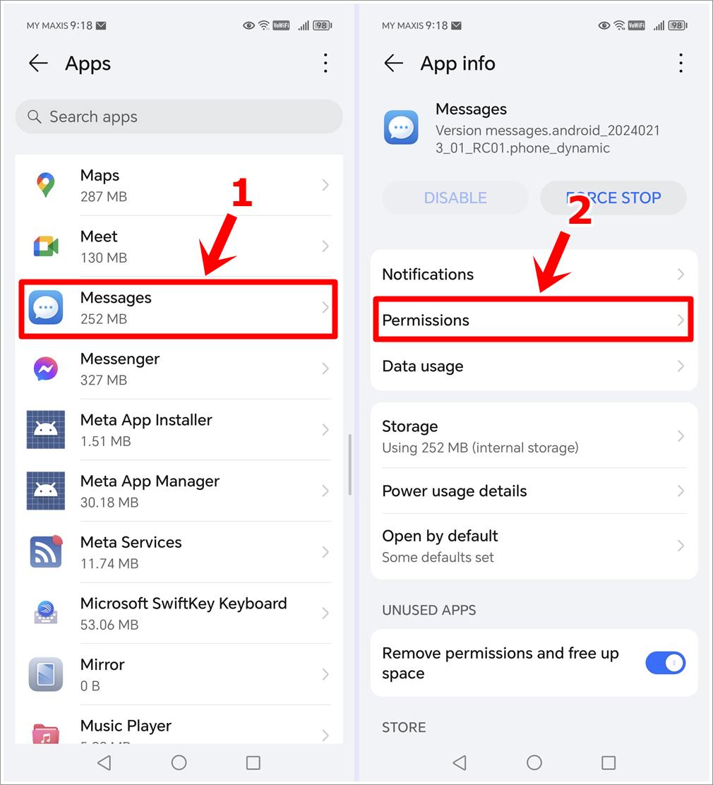 This image showcases two screenshots from an Android phone. The first displays the 