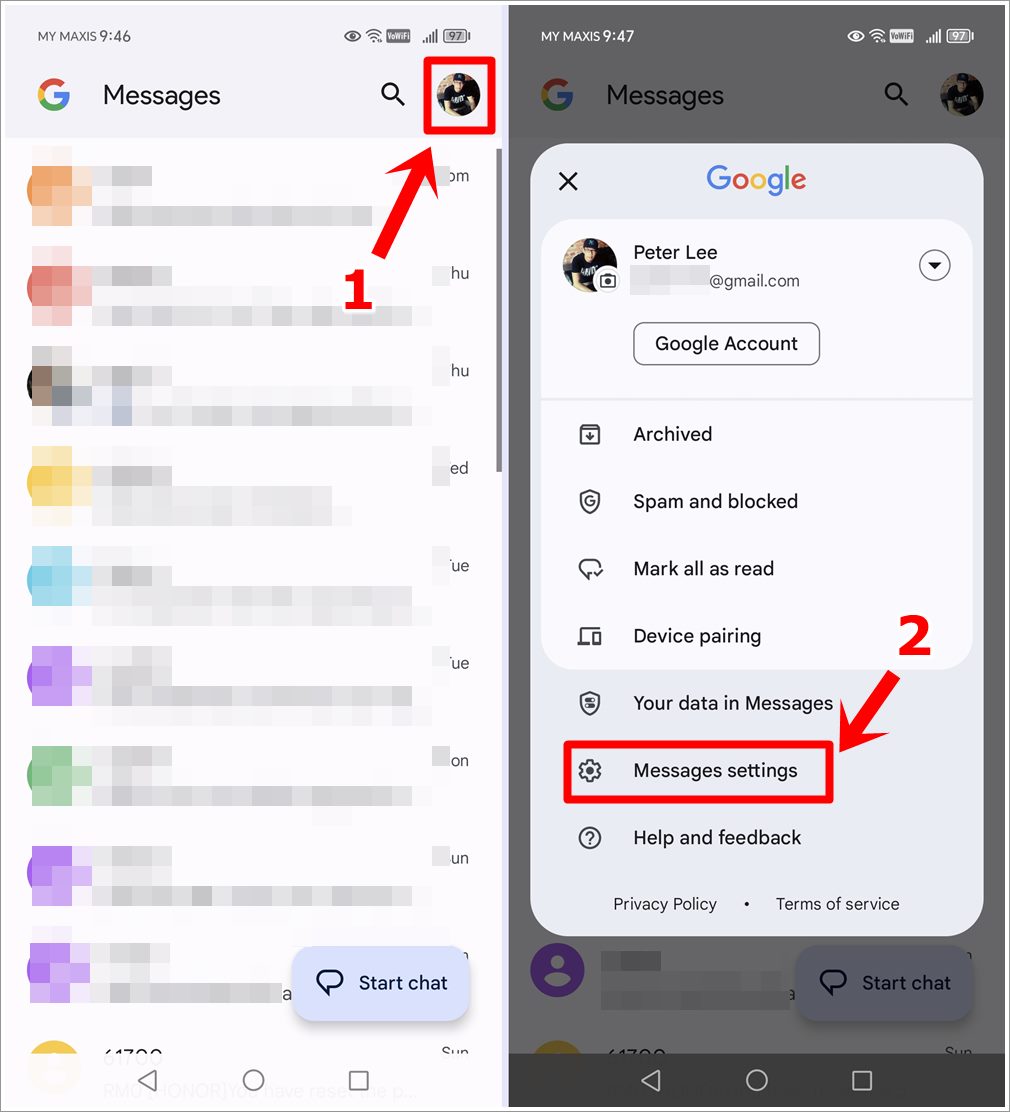 This image showcases two screenshots from an Android phone. The first displays the 