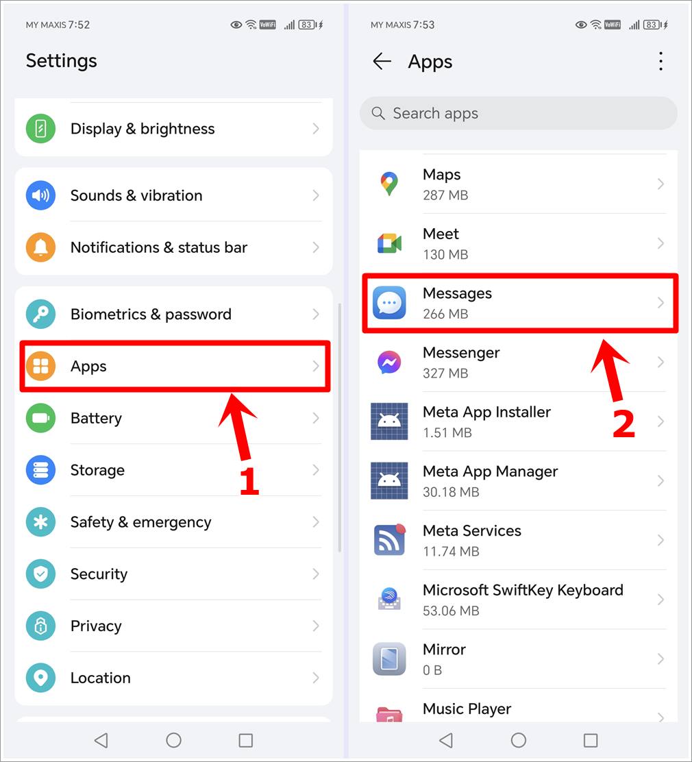 This image combines two screenshots from an Android phone. The first shows the 
