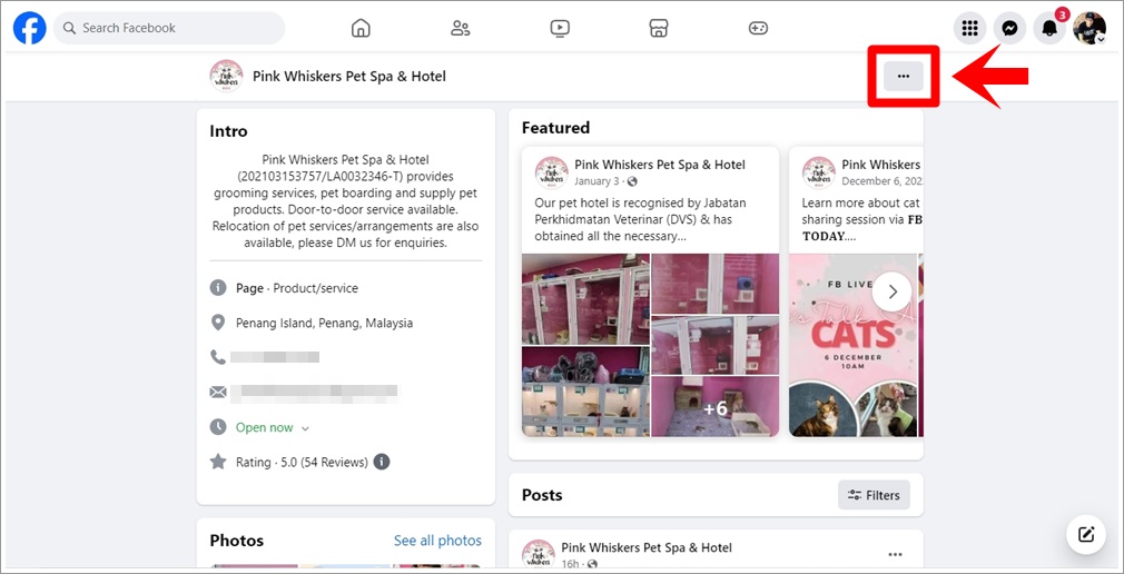 A screenshot from a specific Facebook page with the 