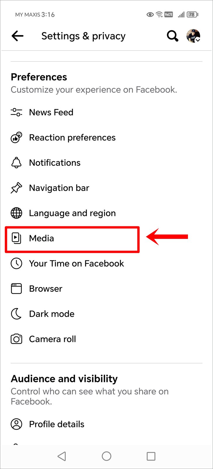 This is a mobile screenshot of the Facebook 