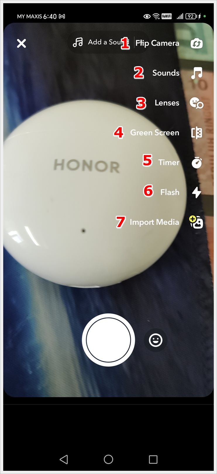 This screenshot shows Snapchat