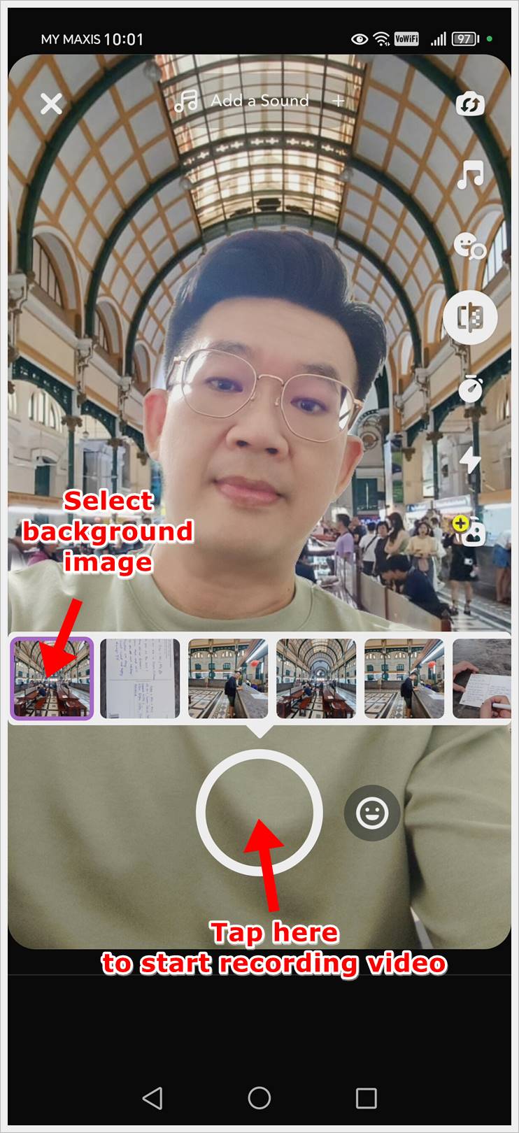 This mobile screenshot displays Snapchat