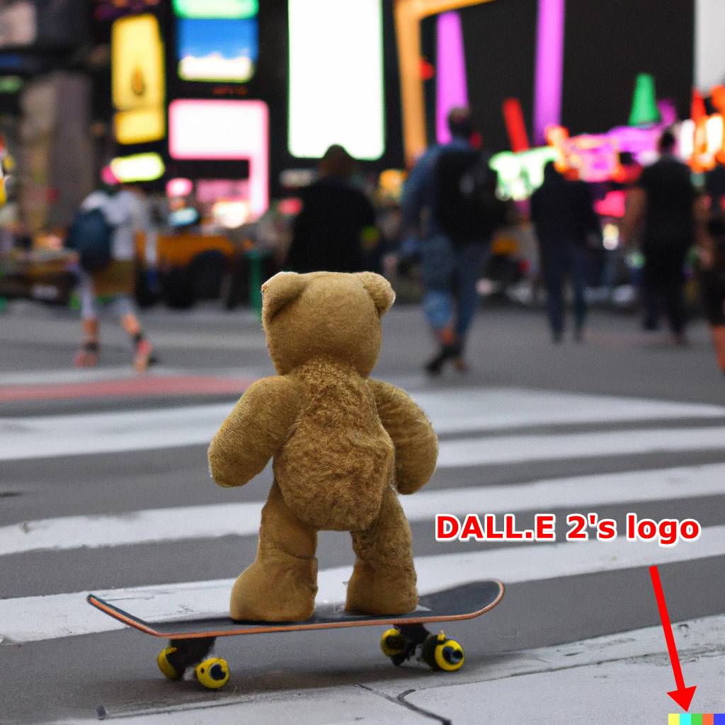 The DALL-E 2 logo, consisting of five colored squares, is positioned in the bottom-right corner of this photo, suggesting that it is an AI-generated image.