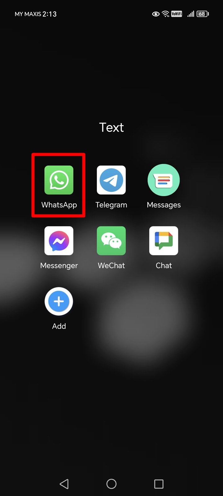 Screenshot of the WhatsApp app