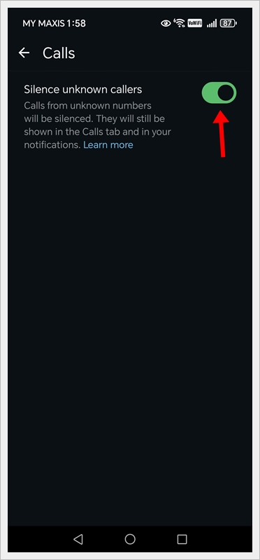 Silence Unknown WhatsApp Calls (Android) - Turn On Silence Unknown Callers