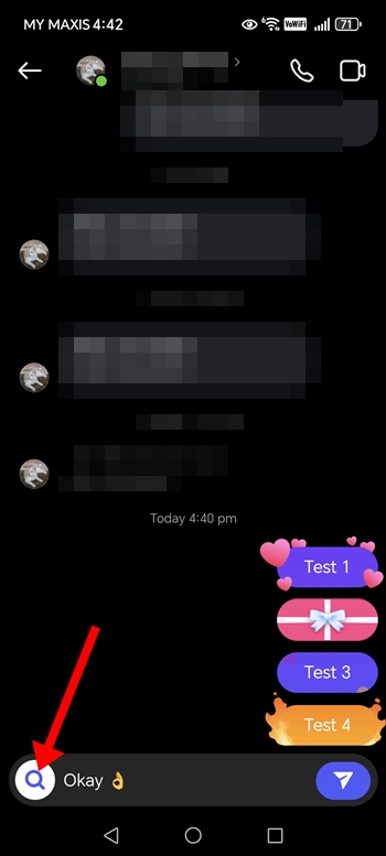 Instagram Text Effects - Tap the magnifying glass icon