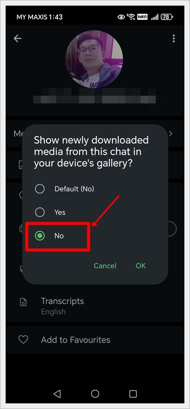 Android - Hide Media from Specific Chats (4)