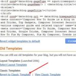 Revert to Classic Template