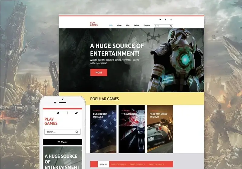 Play Games WordPress Theme