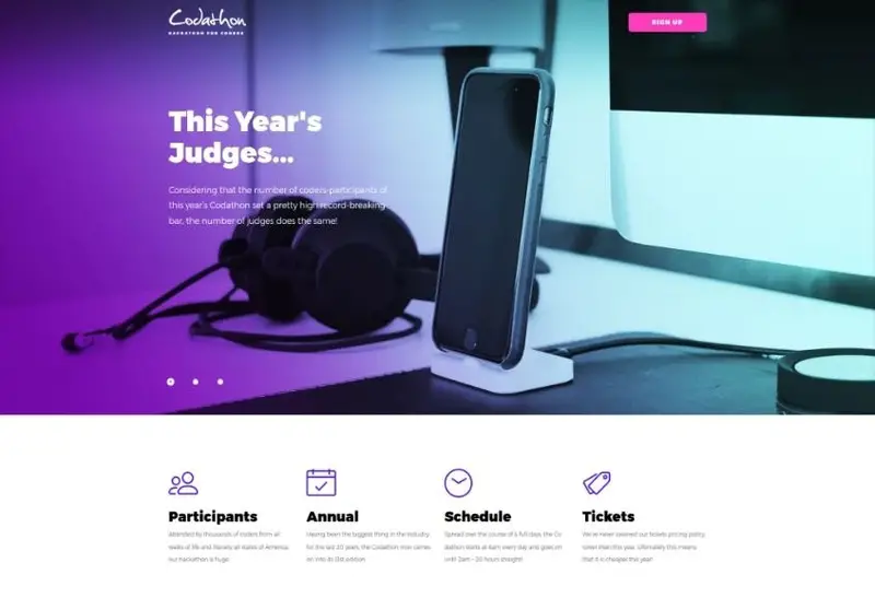 Codathon - Hackathon for Coders Landing WordPress Theme