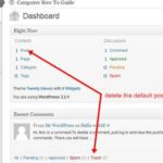 WordPress dashboard