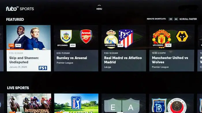 best sports streaming sites - Fubo TV
